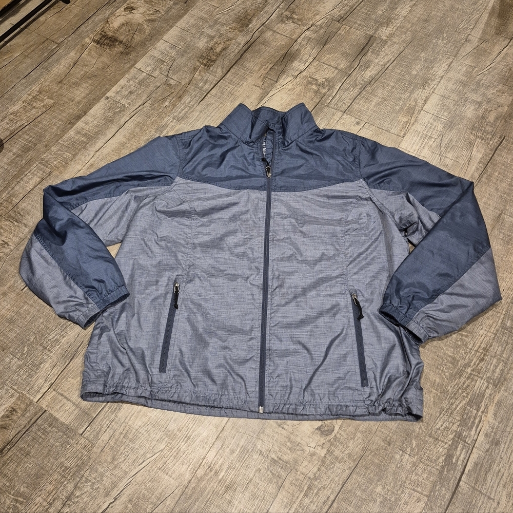 LL Bean 2XL Casco Bay Windbreaker Cobalt Blue Womens